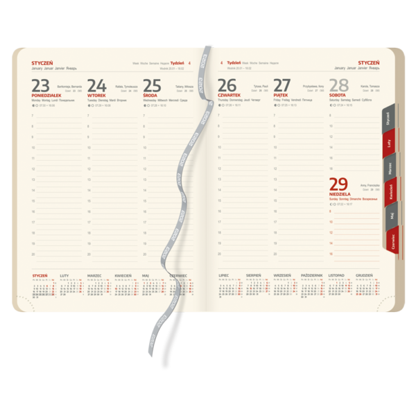 blok kalendarza książkowego A4 TYGODNIOWY | BL126