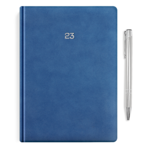 kalendarz książkowy A5 dzienny AKSAMITNY GRANAT + długopis | PREZENT09