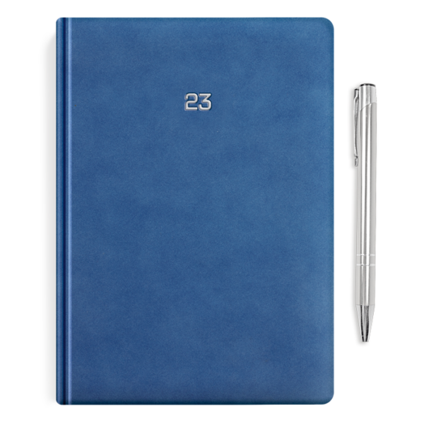 kalendarz książkowy A5 dzienny AKSAMITNY GRANAT + długopis | PREZENT09