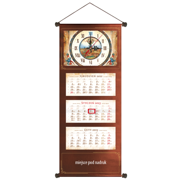 kalendarz trójdzielny VIP KRAKÓW – ZEGAR | VIP70