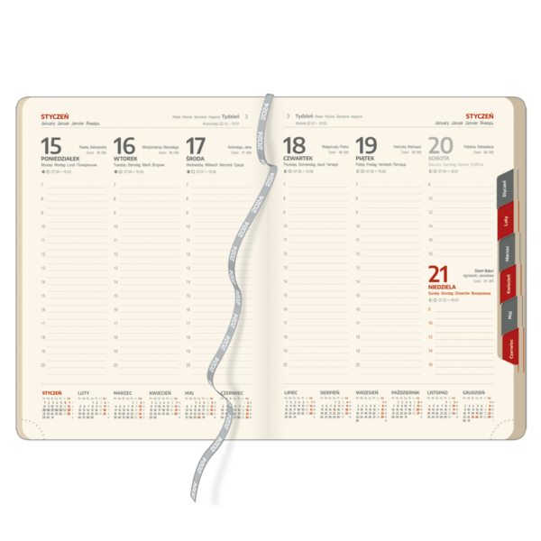 blok kalendarza książkowego A4 TYGODNIOWY | BL118