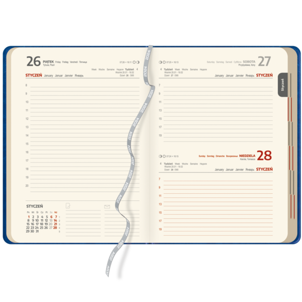 kalendarz książkowy A5 dzienny ekonomiczny | KK02