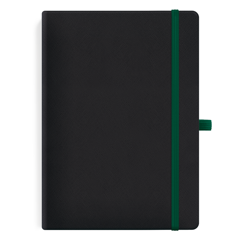 Notes A5 szyty z uchwytem na długopis i gumką zamykającą | N08