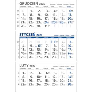 Kalendarium trójdzielne klasyczne GRANATOWE | KTN134